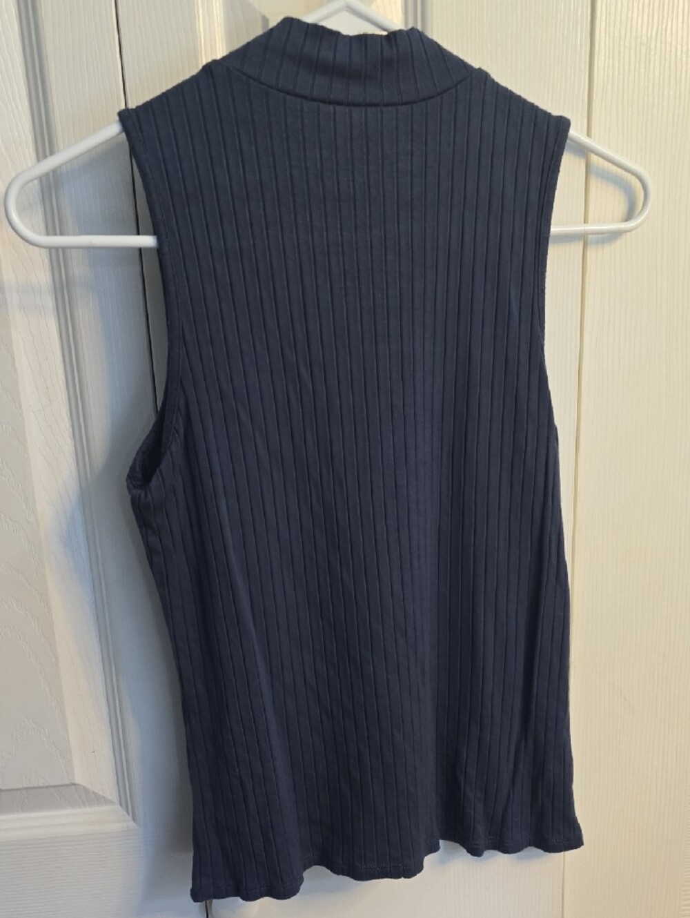 Cyrus Ribbed Mock-Neck Tank — Slate Blue - Picture 4 of 4